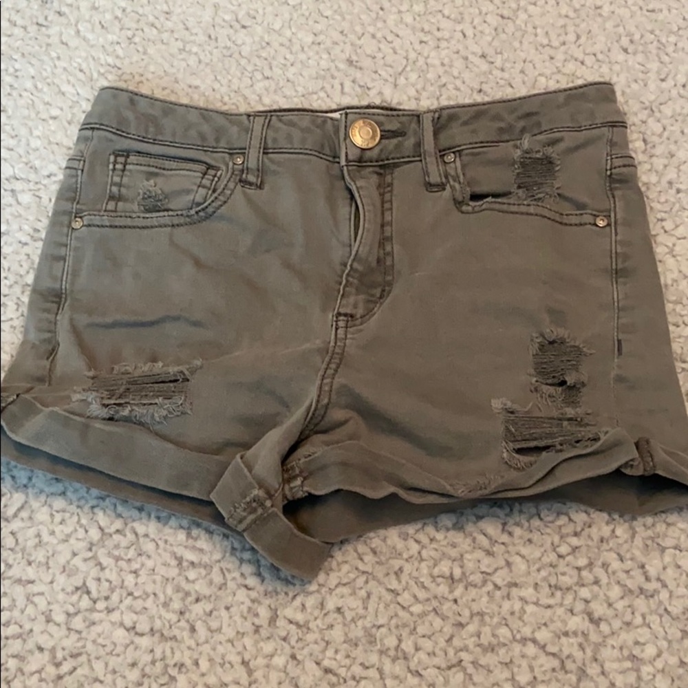 Green Jean Shorts